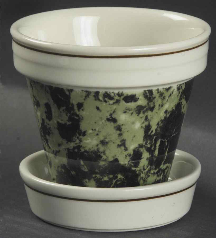 Marble Green 2" Flower Pot & Underplate by Villeroy & Boch-1