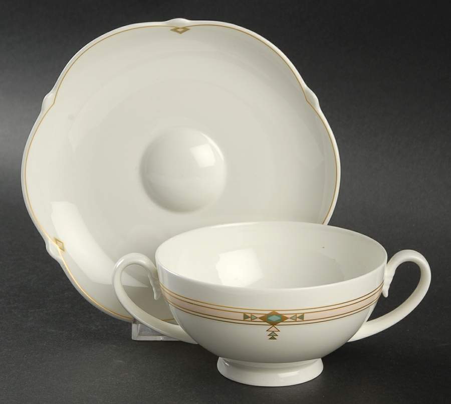 Montserrat Footed Cream Soup Bowl & Saucer Set by Villeroy & Boch-1