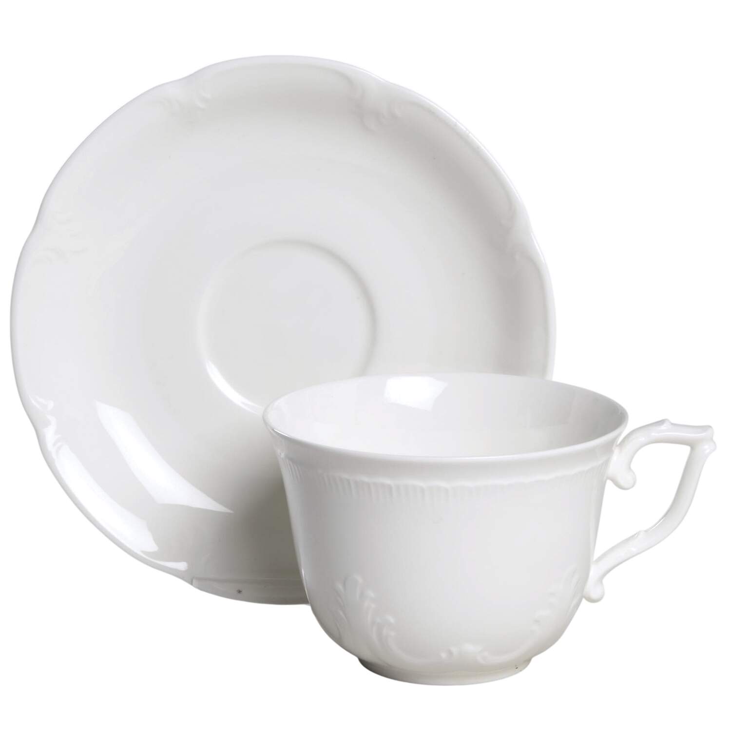 Montclair Weiss Flat Cup & Saucer Set by Villeroy & Boch-1