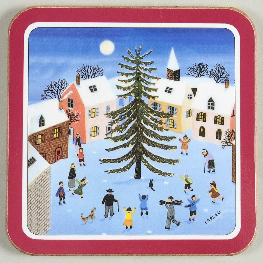 Naif Christmas Cork Back Square Coaster by Villeroy & Boch-1