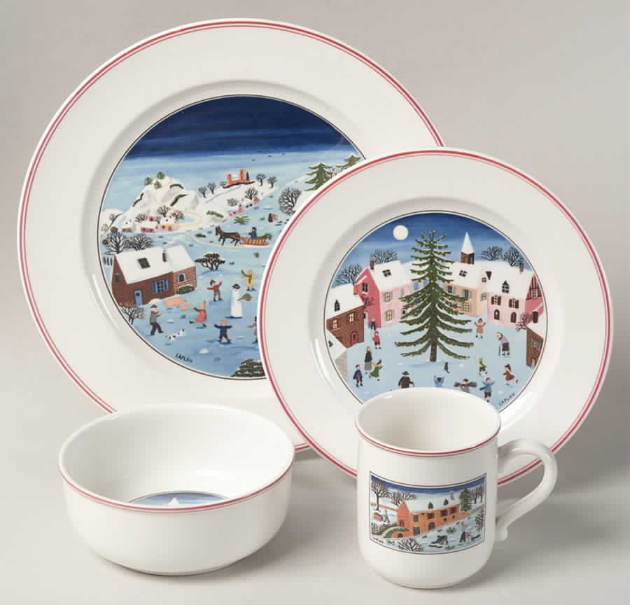 Naif Christmas 4 Pc Place Set=Dp,Sp,Soce,Mug by Villeroy & Boch-1