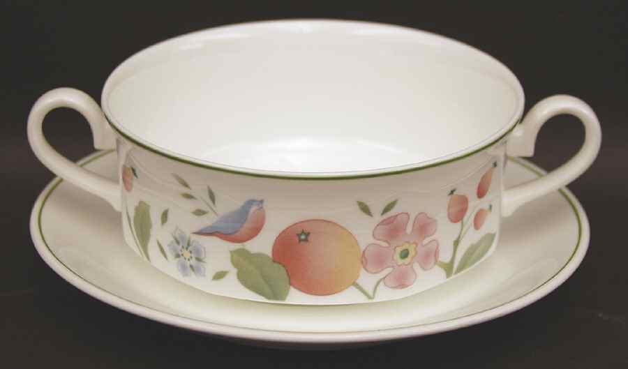 Orangerie Flat Cream Soup Bowl & Saucer Set by Villeroy & Boch-1