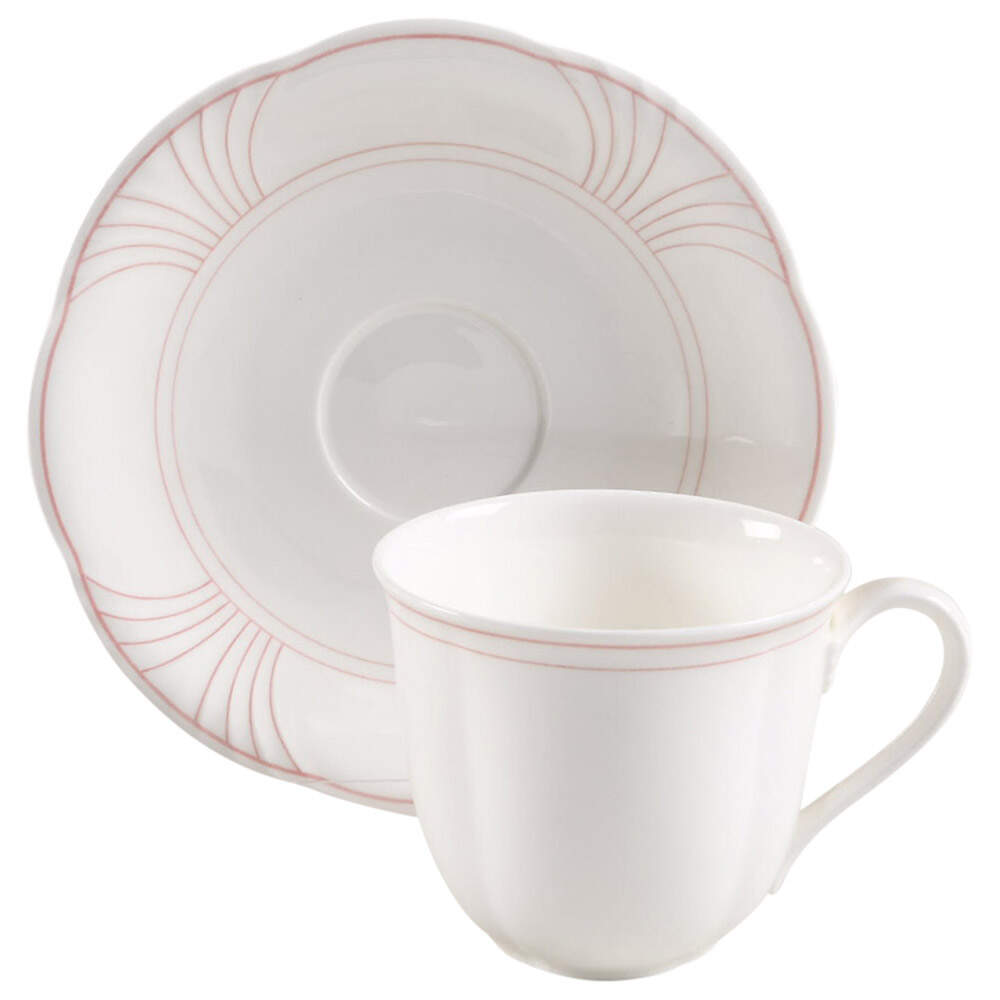 Palatino (Scalloped Edge) Flat Cup & Saucer Set by Villeroy & Boch-1