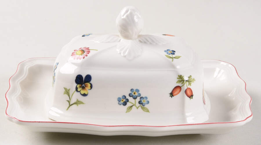 Petite Fleur Small Rectangular Covered Butter by Villeroy & Boch-1