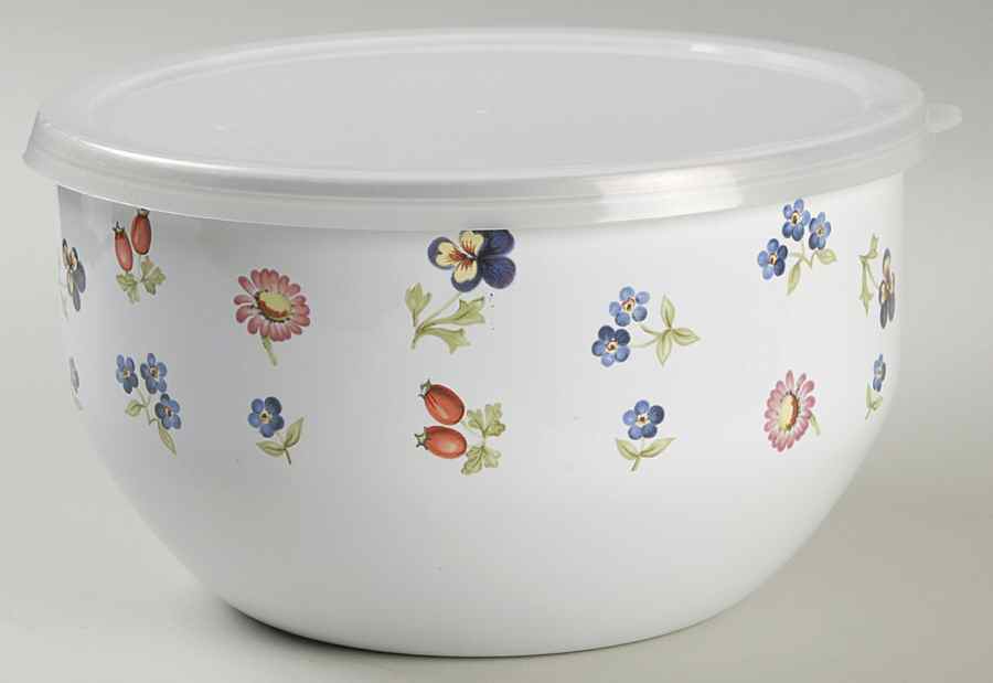 Petite Fleur 6" Metal Mixing Bowl & Plastic Lid by Villeroy & Boch-1