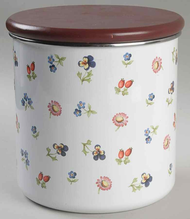 Petite Fleur Large Metal Canister & Wood Lid by Villeroy & Boch-1