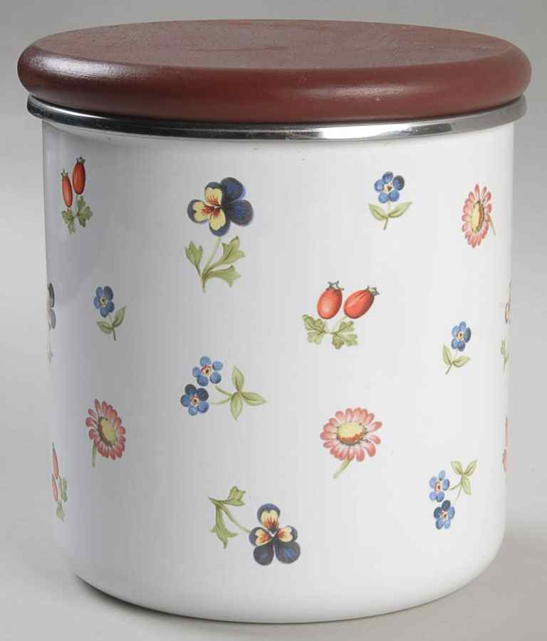 Petite Fleur Small Metal Canister & Wood Lid by Villeroy & Boch-1