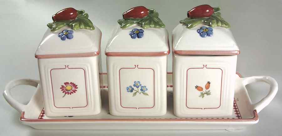 Petite Fleur (4 Piece) Jam/Jelly Set (JJM1, JJM2, JJM3 & JJS4T) by Villeroy & Boch-1