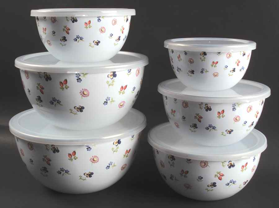 Petite Fleur Metal Nesting Mixing Bowl Set,6 Bowls&Plastic Lids by Villeroy & Boch-1