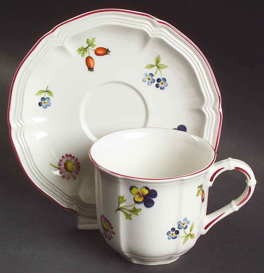 Petite Fleur Flat Demitasse Cup & Saucer Set by Villeroy & Boch-1