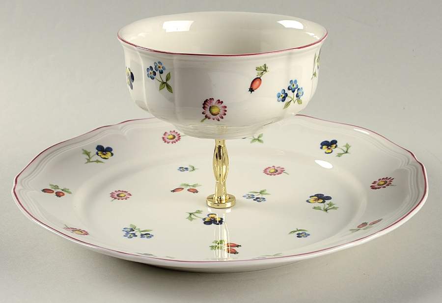 Petite Fleur 3 1/4"-3 7/8" Chip & Dip/Veg Set 2 Pce (DP/FR) HC by Villeroy & Boch-1