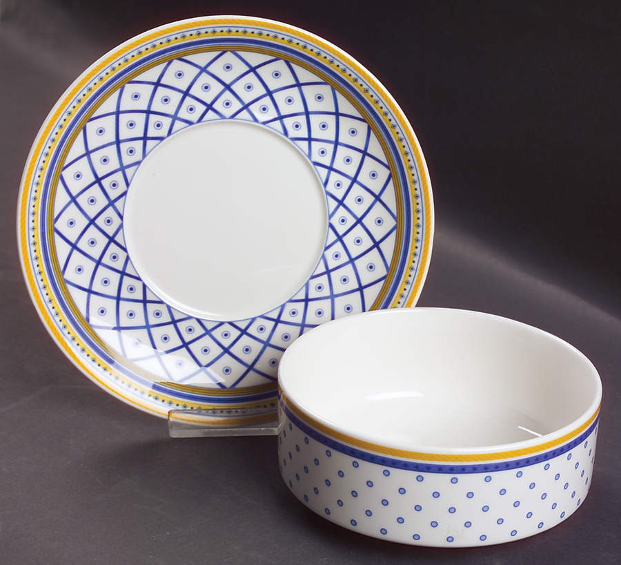 Perpignan Flat Cream Soup Bowl & Breakfast Saucer Set by Villeroy & Boch-1