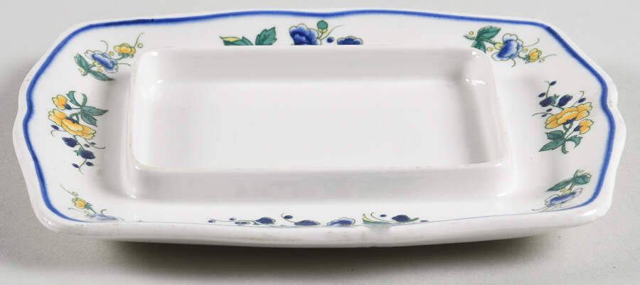 Phoenix Blau (No Paneled Rim) Small Square Butter No Lid by Villeroy & Boch-1