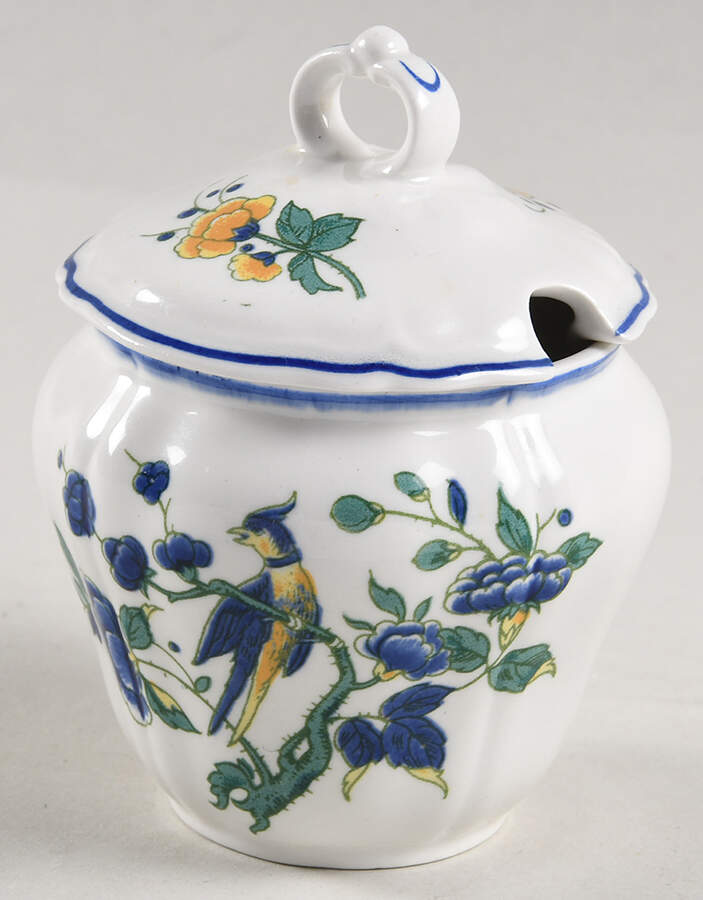 Phoenix Blau (No Paneled Rim) Jam/Jelly & Lid by Villeroy & Boch-1