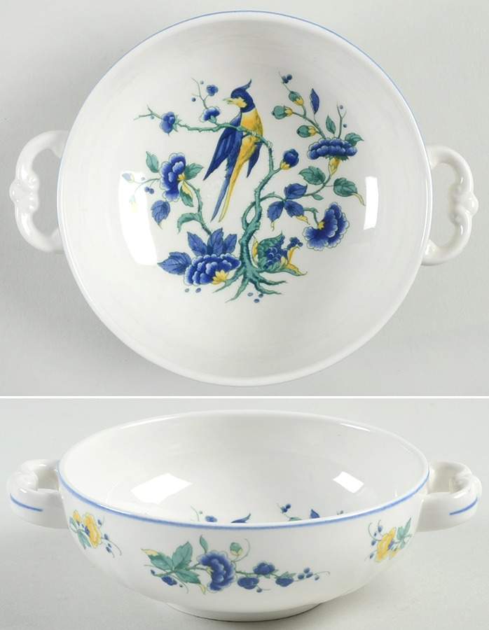 Phoenix Blau (No Paneled Rim) Flat Cream Soup Bowl by Villeroy & Boch-1