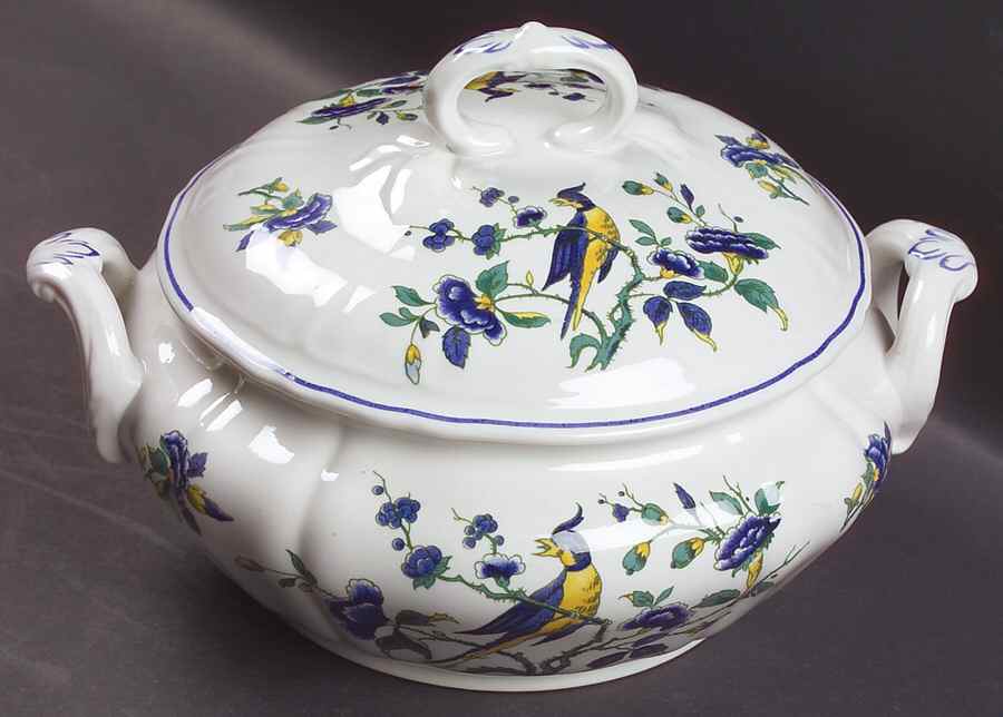 Phoenix Blau (No Paneled Rim) Round Covered Vegetable by Villeroy & Boch-1
