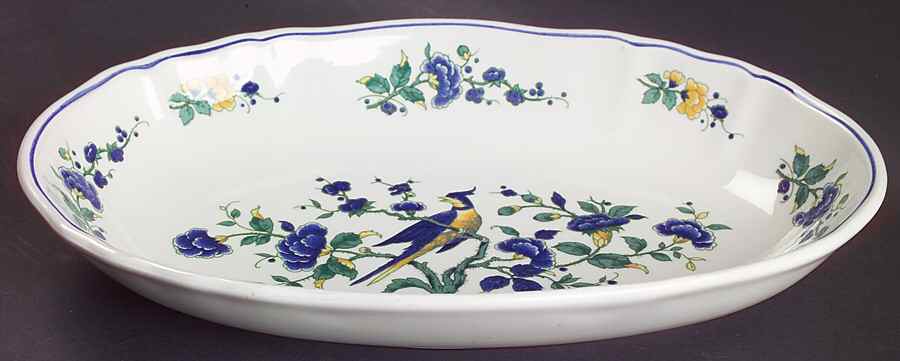 Phoenix Blau (No Paneled Rim) 11" Oval Vegetable Bowl by Villeroy & Boch-1