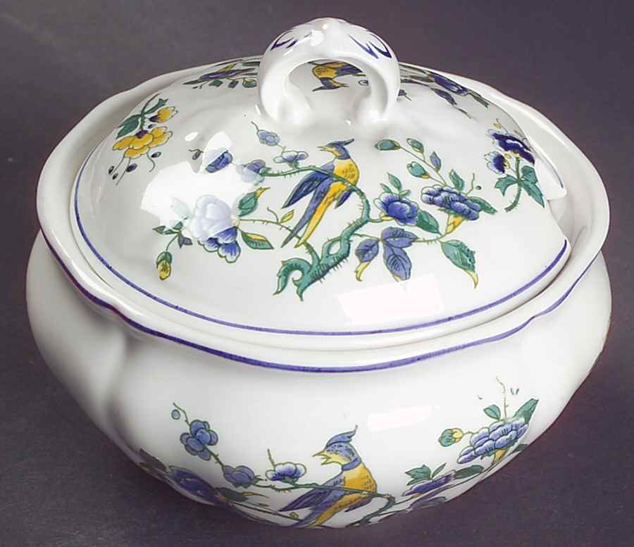 Phoenix Blau (No Paneled Rim) Jam/Jelly & Lid by Villeroy & Boch-1