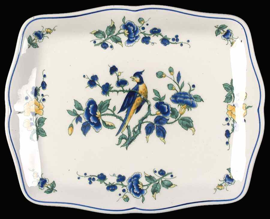 Phoenix Blau (No Paneled Rim) Square Butter No Lid by Villeroy & Boch-1