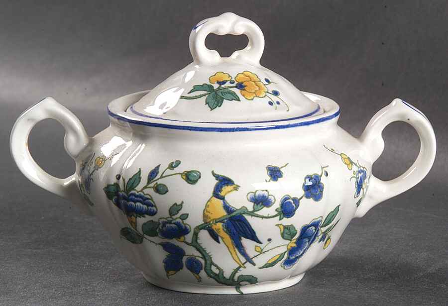 Phoenix Blau (No Paneled Rim) Mini Sugar Bowl & Lid by Villeroy & Boch-1