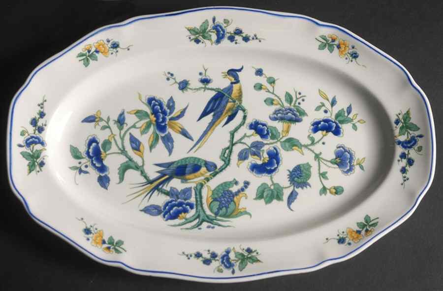 Phoenix Blau (No Paneled Rim) 12" Oval Serving Platter by Villeroy & Boch-1