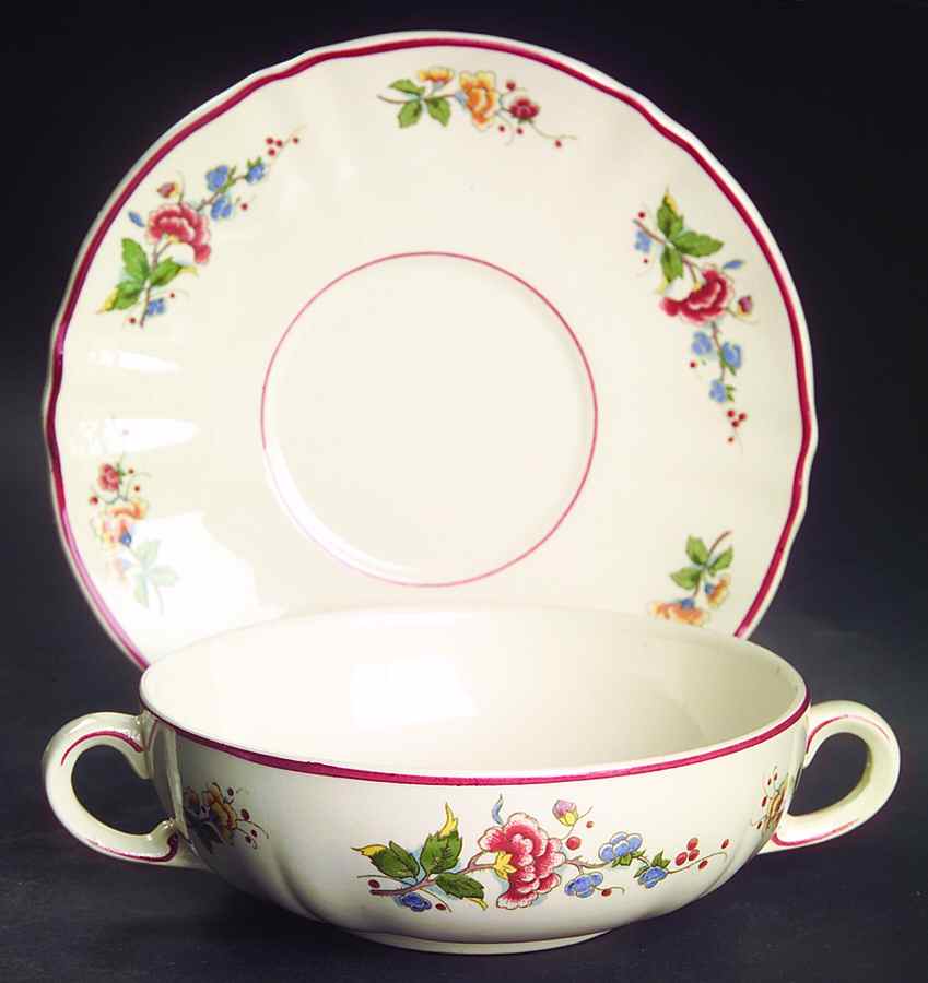 Phoenix (Multicolor) Flat Cream Soup Bowl & Saucer Set by Villeroy & Boch-1