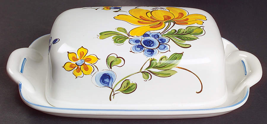 Provence (Blue & Yellow Flowers) Square Covered Butter by Villeroy & Boch-1