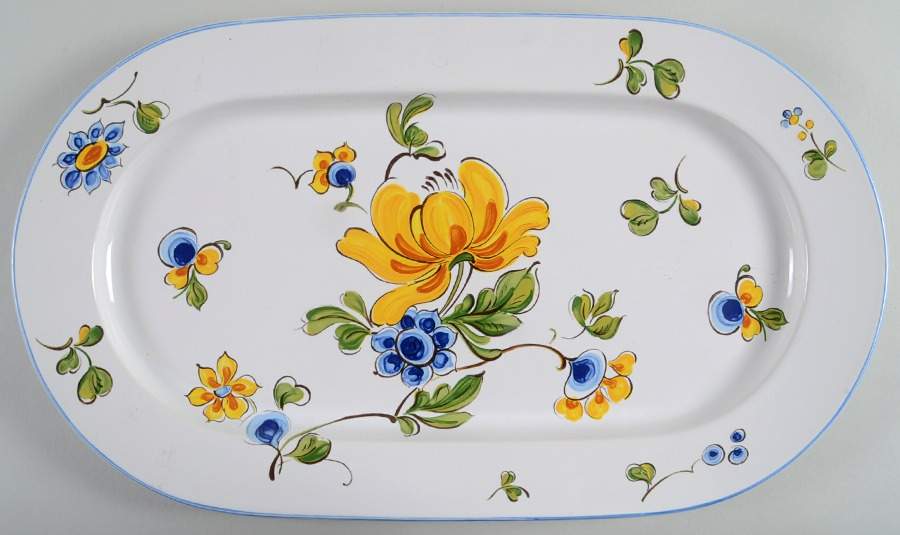 Provence (Blue & Yellow Flowers) 17" Oval Serving Platter by Villeroy & Boch-1
