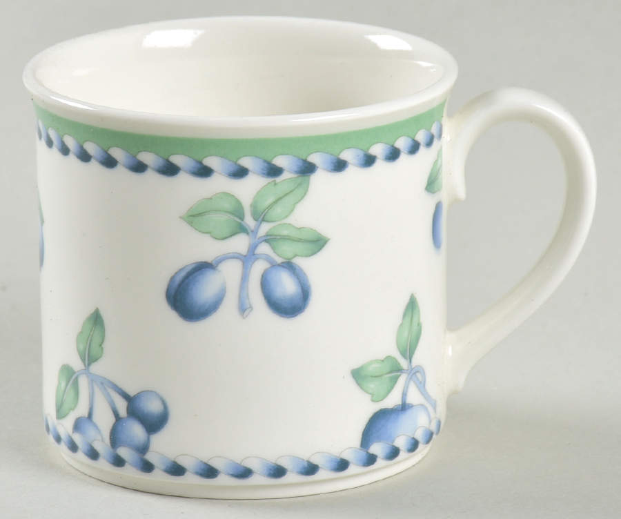 Provence (Blue Weave, Green Trim) Flat Demitasse Cup by Villeroy & Boch-1
