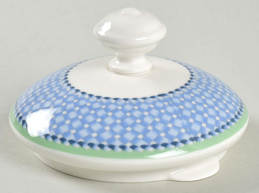 Provence (Blue Weave, Green Trim) Lid for Coffee Pot by Villeroy & Boch-1