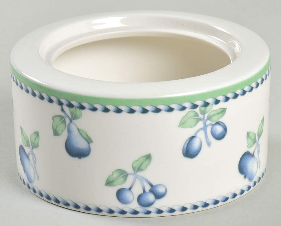 Provence (Blue Weave, Green Trim) Sugar Bowl No Lid by Villeroy & Boch-1