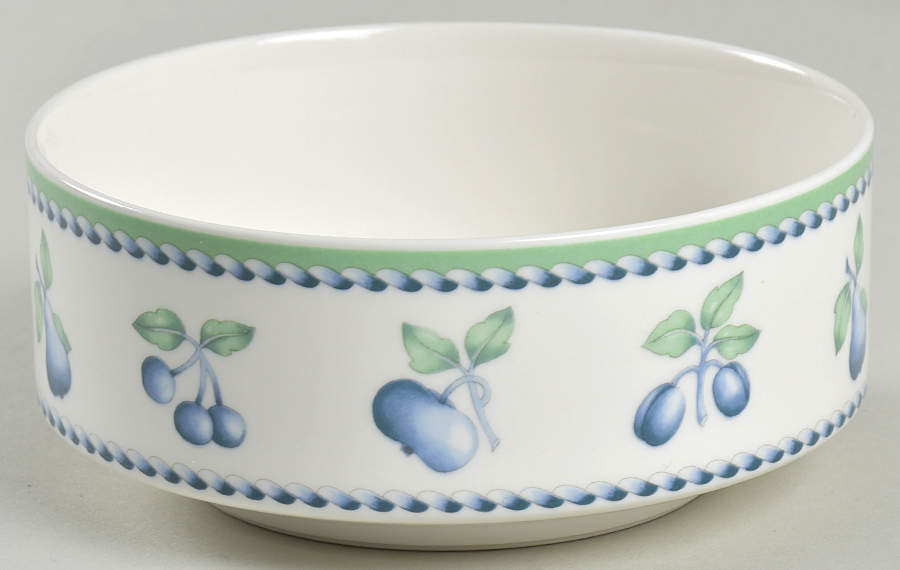 Provence (Blue Weave, Green Trim) Soup/Cereal Bowl by Villeroy & Boch-1