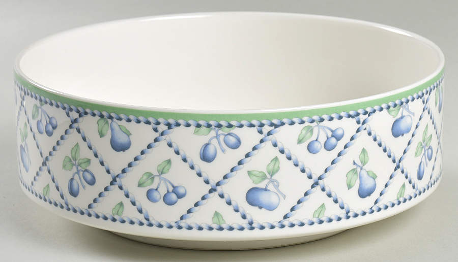 Provence (Blue Weave, Green Trim) 8" Round Vegetable Bowl by Villeroy & Boch-1