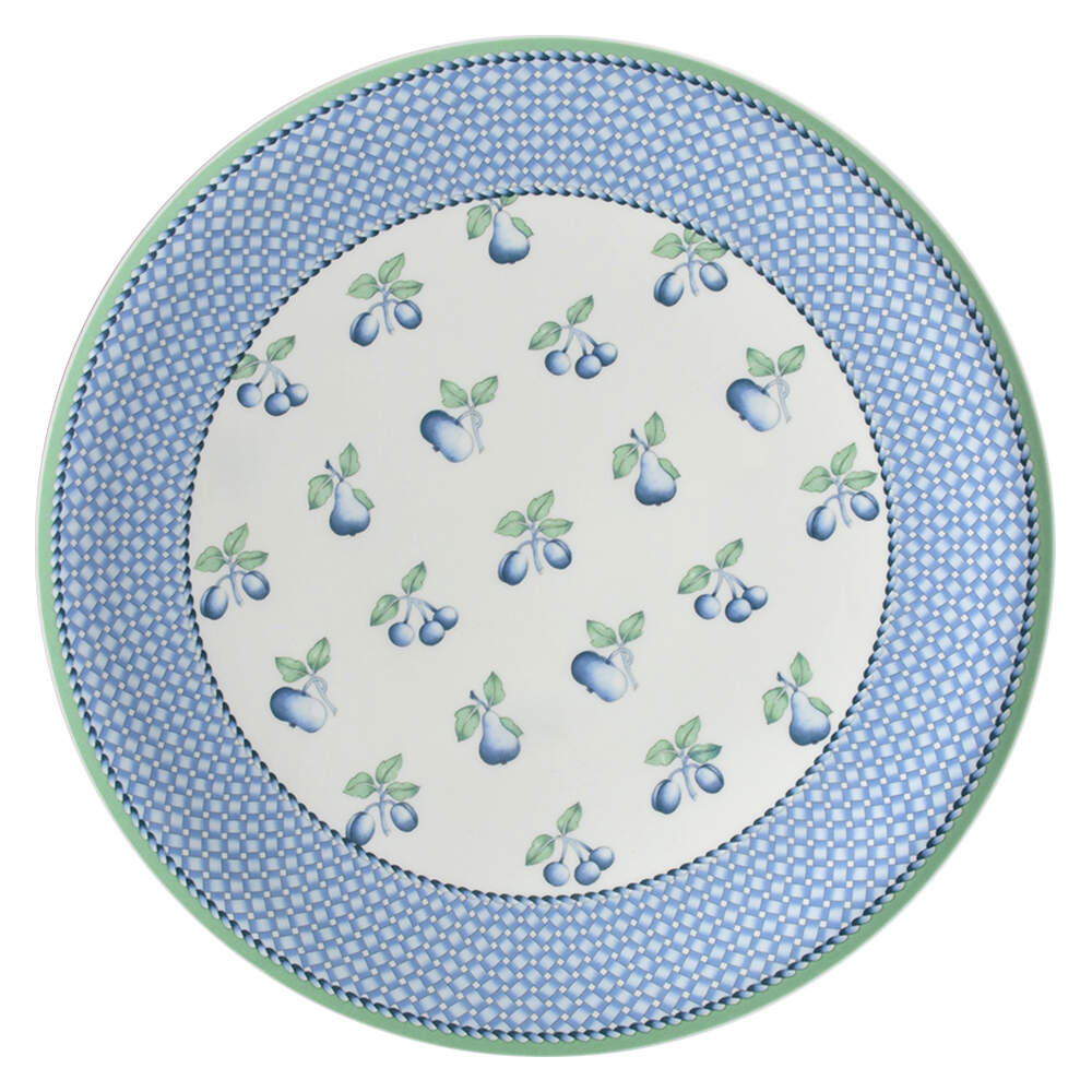 Provence (Blue Weave, Green Trim) Cake Plate by Villeroy & Boch-1