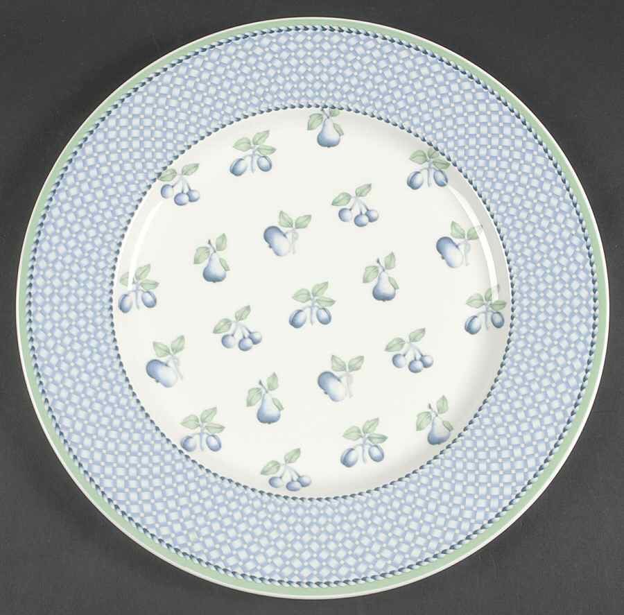Provence (Blue Weave, Green Trim) 12" Chop Plate (Round Platter) by Villeroy & Boch-1