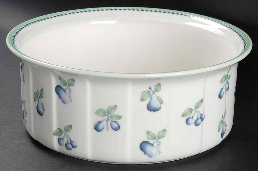 Provence (Blue Weave, Green Trim) 8" Souffle by Villeroy & Boch-1