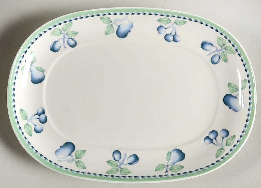 Provence (Blue Weave, Green Trim) Relish/Gravy Underplate by Villeroy & Boch-1