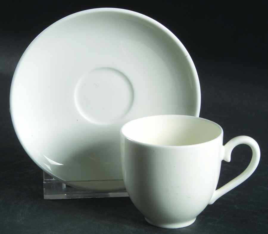 Royal Weiss Flat Demitasse Cup & Saucer Set by Villeroy & Boch-1