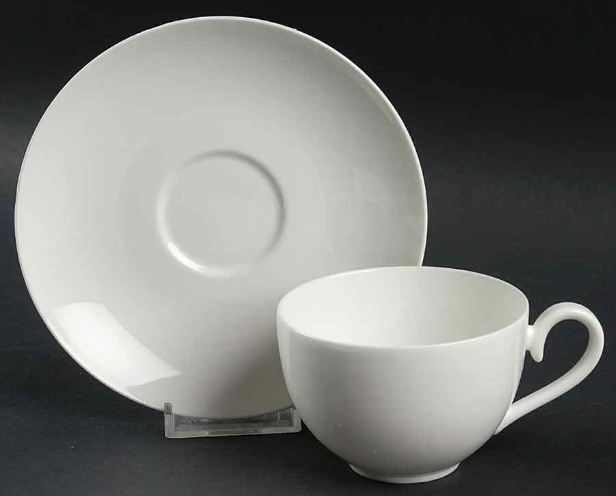 Royal Weiss Flat Cup & Saucer Set by Villeroy & Boch-1