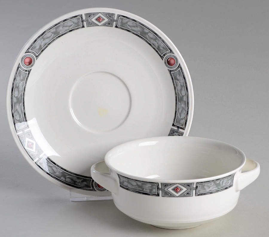 Rubino Flat Cream Soup Bowl & Saucer Set by Villeroy & Boch-1