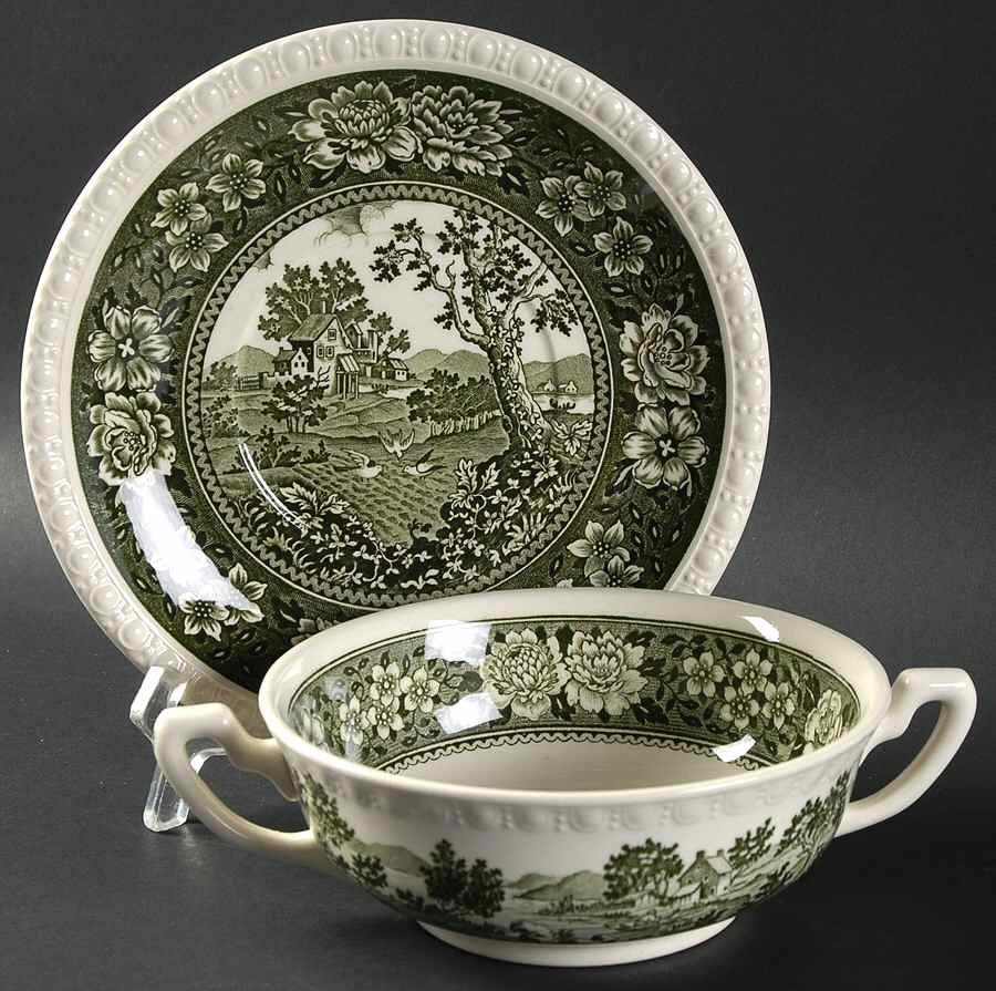 Rusticana Green Flat Cream Soup Bowl & Saucer Set by Villeroy & Boch-1