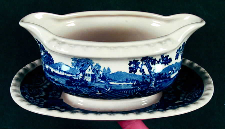 Rusticana Blue Gravy Boat with Attached Underplate by Villeroy & Boch-1
