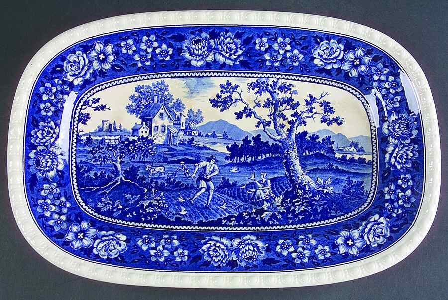 Rusticana Blue 14" Oval Serving Platter by Villeroy & Boch-1