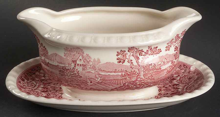 Rusticana Red Gravy Boat with Attached Underplate by Villeroy & Boch-1