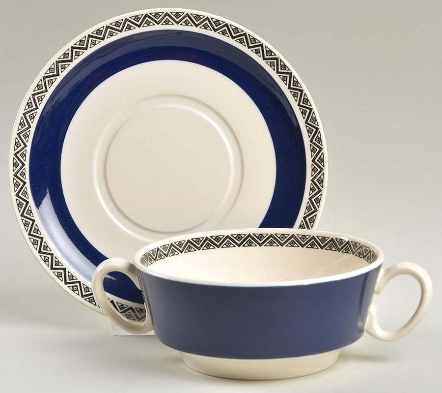 Saphir Flat Cream Soup Bowl & Saucer Set by Villeroy & Boch-1