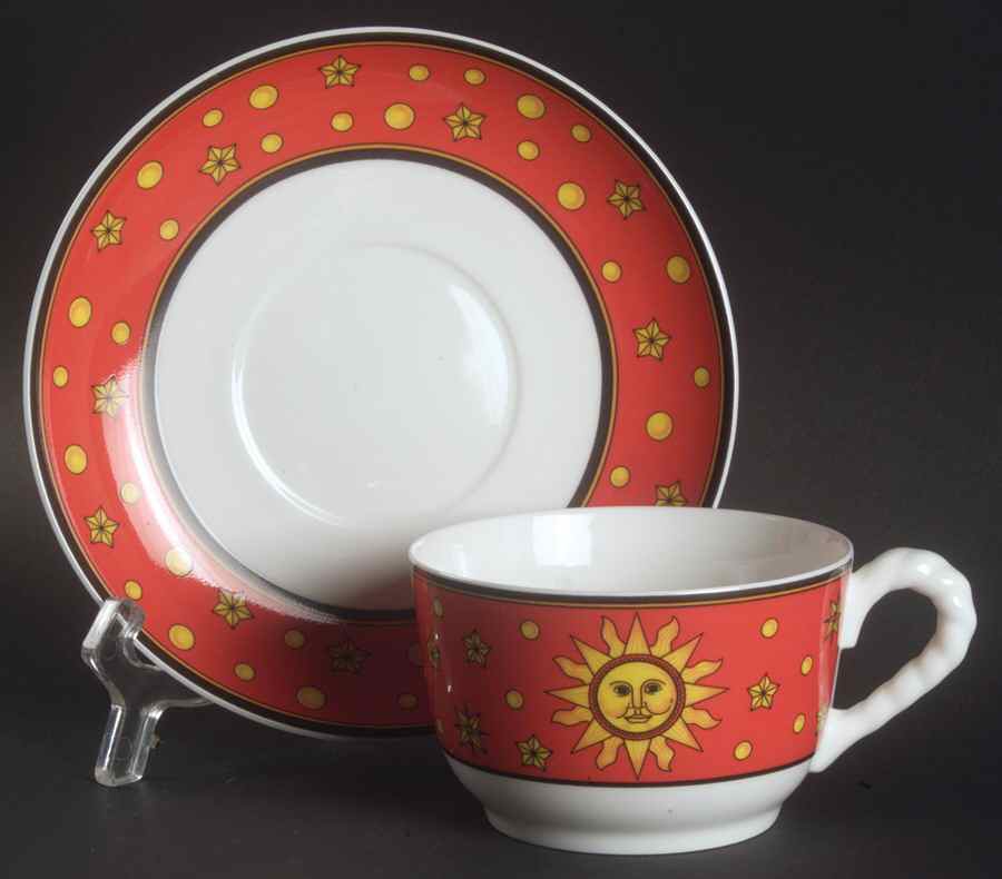 Sun, Moon & Stars Flat Cup & Saucer Set by Villeroy & Boch-1