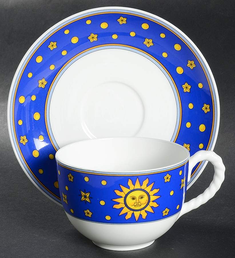 Sun, Moon & Stars Flat Cup & Saucer Set by Villeroy & Boch-1