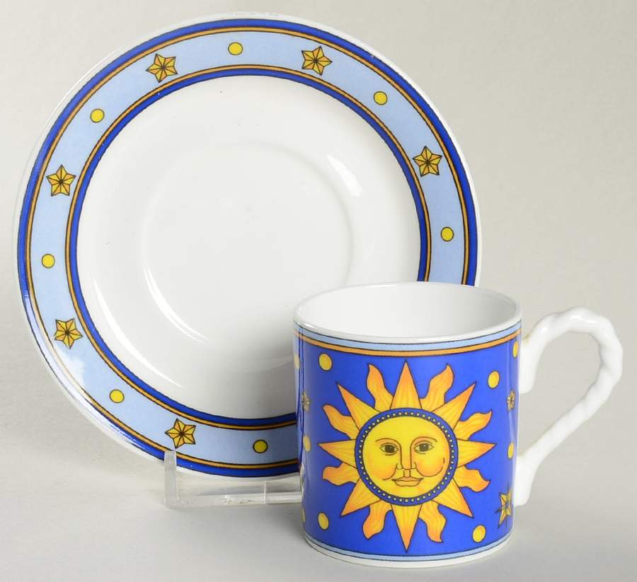 Sun, Moon & Stars Flat Demitasse Cup & Saucer Set by Villeroy & Boch-1