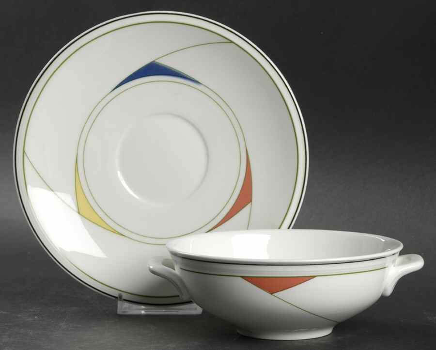 Trio Flat Cream Soup Bowl & Saucer Set by Villeroy & Boch-1