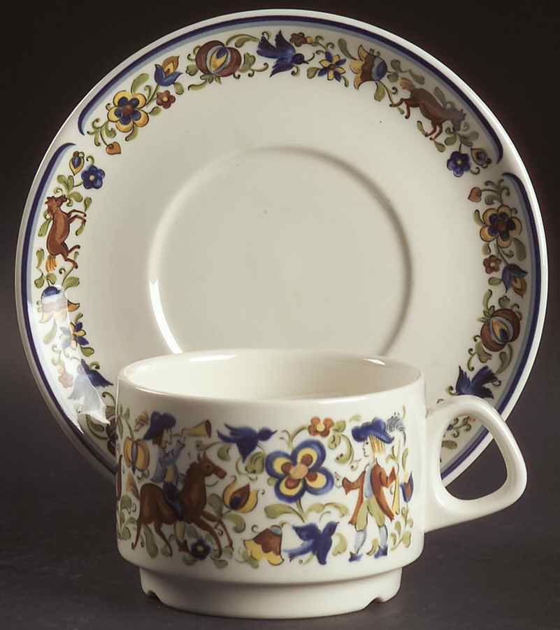 Troubadour Flat Cup & Saucer Set by Villeroy & Boch-1